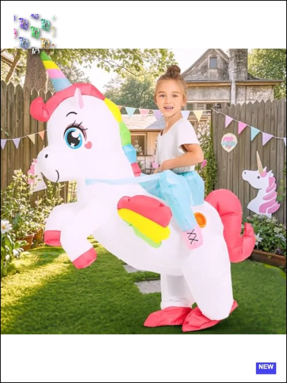Kids Inflatable Unicorn Costume Halloween Ride On